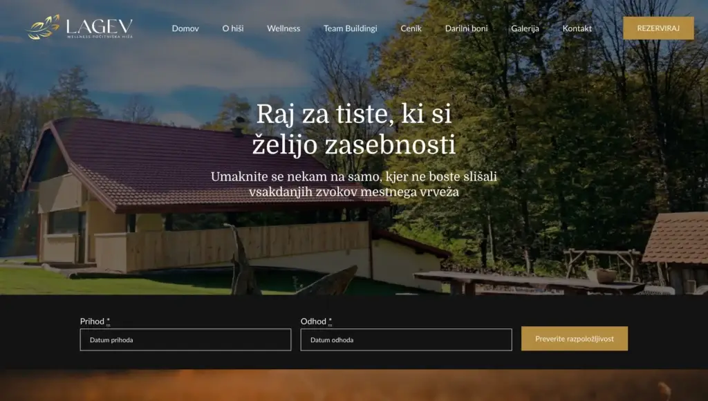 Hisalagev.si website screenshot