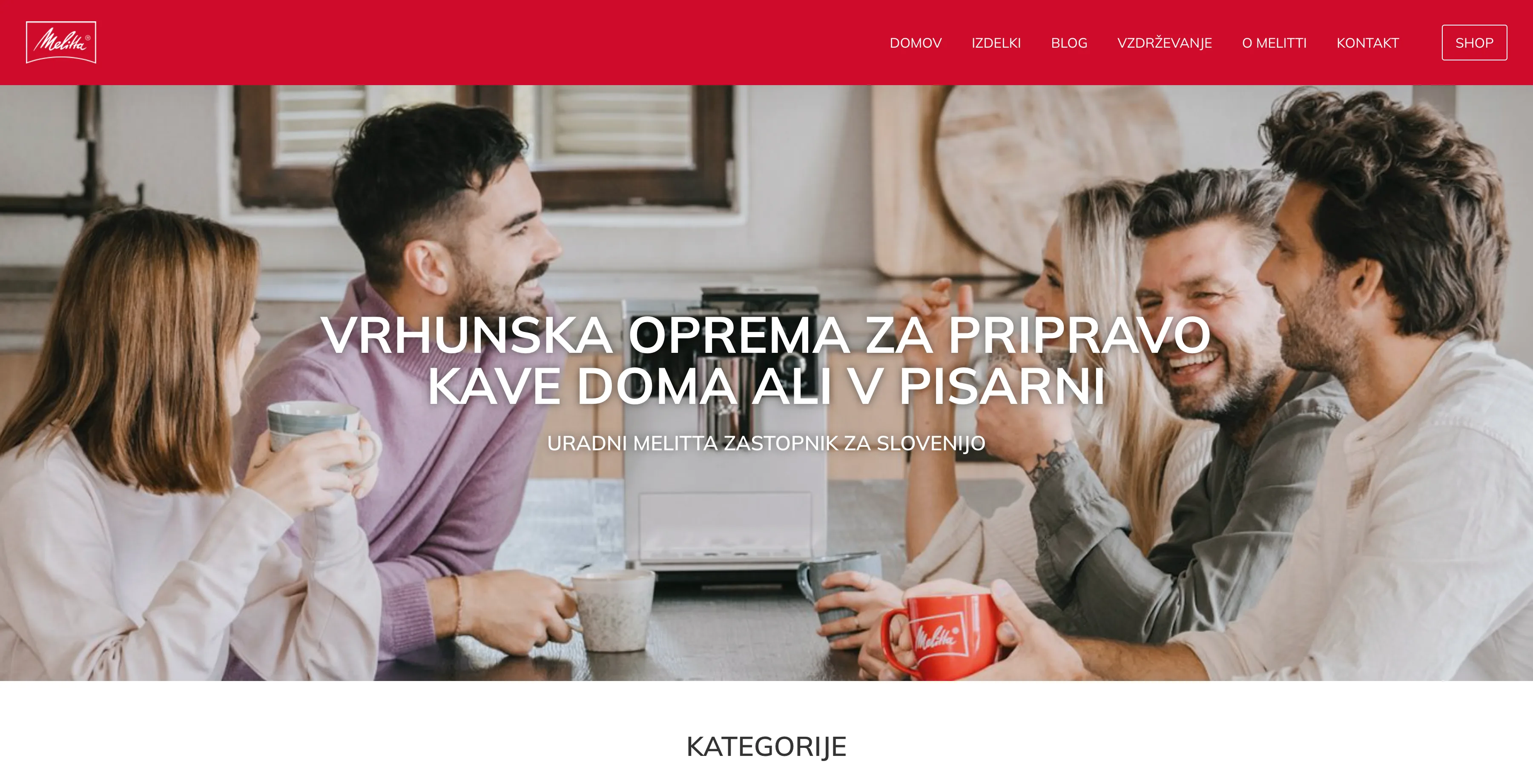 Melitta Slovenija website screenshot