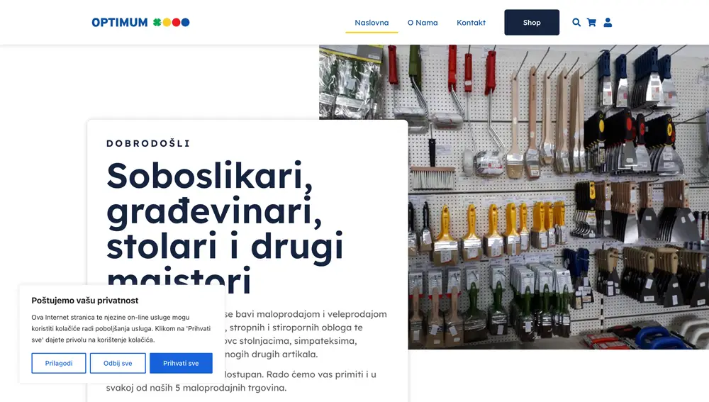 Optimumvtc.hr website screenshot